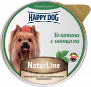 ХЭППИ ДОГ NaturLine паштет для собак Телятина с овощами 125 гр