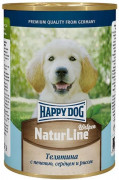 ХЭППИ ДОГ NaturLine Welpen консервы для щенков и молодых собак Телятина с печенью, сердцем и рисом