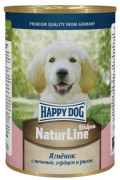 ХЭППИ ДОГ NaturLine Welpen консервы для щенков и молодых собак Ягненок с печенью, сердцем и рисом