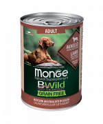 МОНЖ NATURAL DOG консервы BWILD GRAIN FREE для взрослых собак всех пород Ягненок с тыквой и кабачками