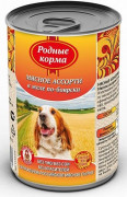 РОДНЫЕ КОРМА консервы для собак Мясное ассорти в желе по-боярски