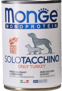 МОНЖ MONOPROTEIN DOG консервы SOLO TACCHINO для взрослых собак Паштет из индейки 400 гр 