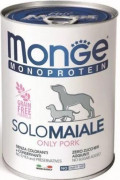 МОНЖ MONOPROTEIN DOG консервы SOLO MAIALE для взрослых собак Паштет из свинины 400 гр 