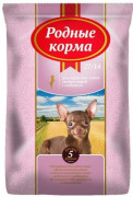 РОДНЫЕ КОРМА сухой корм для взрослых собак мини пород с индейкой 27/14 (2,045 кг) 