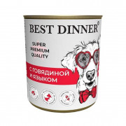 БЕСТ ДИННЕР BEST DINNER консервы для собак и щенков Мясное ассорти Говядина с языком