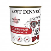 БЕСТ ДИННЕР BEST DINNER консервы для собак и щенков Меню №3 с Говядиной и кроликом