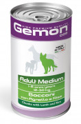 ДЖЕМОН Gemon Adult Medium Dog консервы для взрослых собак средних пород с ягненком и рисом