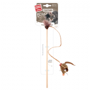 ГИГВИ GIGWI Игрушка для кошек FEATHER TEASER ЭКО-дразнилка с мышкой 51 см (арт. 75449)