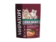 МИРАТОРГ PRO MEAT сухой корм для беременных, кормящих кошек и для котят с Куриной грудкой 400 гр